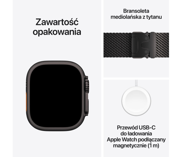 Apple Watch Ultra 4/Czarny Tytan/Czarny Tytan Mediolańska S - 1594113 - zdjęcie 7
